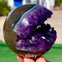 259G Natural Uruguayan Amethyst ball Quartz crystal open smile ball therapy
