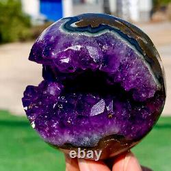 259G Natural Uruguayan Amethyst ball Quartz crystal open smile ball therapy