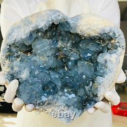 26.9LB Natural Blue Celestite Geode Quartz Crystal Mineral Specimen Healing D980
