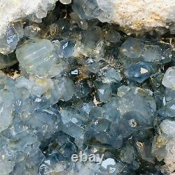26.9LB Natural Blue Celestite Geode Quartz Crystal Mineral Specimen Healing D980