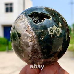 274G Natural Colorful ocean jasperquartz geode crystal sphere ball healing