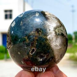 274G Natural Colorful ocean jasperquartz geode crystal sphere ball healing