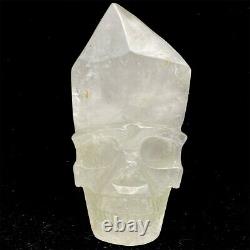 2760g Natural Beautiful White Crystal Quartz Skull Hand Carved Healing Skull