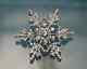 2Ct Real Moissanite Crystal Snowflake Brooch Pin 14K White Gold Plated Silver