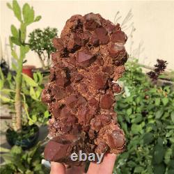 3.4lb Rare Natural Red Ghost Quartz Crystal Cluster Raw Rough Mineral Specimens