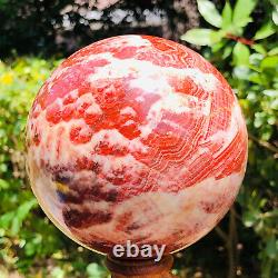3.74LB Natural red grain quartz crystal energy healing ball HH747