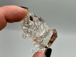 32.8 g Herkimer Diamond Gem Cluster, Excellent Clarity, Light Smoky Phantoms