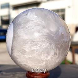 331G Natural black cherry blossom agate quartz crystal ball treatment