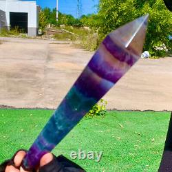 353G Top grade natural rainbow fluorite scepter Crystal healing