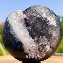397G Natural Amethyst Cave Quartz Carved Crystal begins to smile and heal