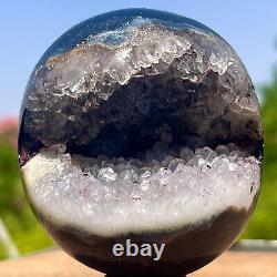 397G Natural Amethyst Cave Quartz Carved Crystal begins to smile and heal
