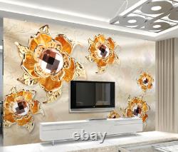 3D Crystal Floral Wallpaper Wall Mural Removable Self-adhesive 240