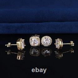 3Pairs 925 Sterling Stud Earrings Cubic Zirconia Jewelry Crystal Earrings Stud