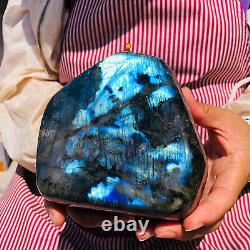 4.29LB Natural labradorite quartz crystal freeform polished specimen healing