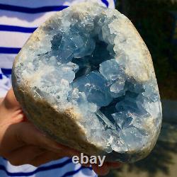 4.48LB Natural and beautiful Blue Lapis Lazuli white crystal cave mineral sample