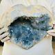 40.7LB Natural Blue Celestite Geode Quartz Crystal Mineral Specimen Healing D981