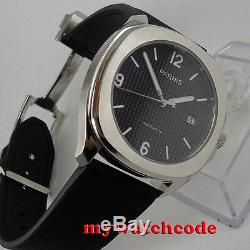 40mm PARNIS black dial Sapphire glass 21 jewels Miyota 821A automatic mens watch