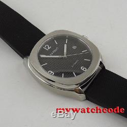 40mm PARNIS black dial Sapphire glass 21 jewels Miyota 821A automatic mens watch