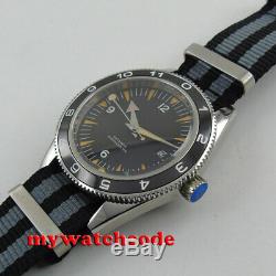 41mm CORGUET black dial ceramic bezel sapphire glass miyota Automatic mens Watch