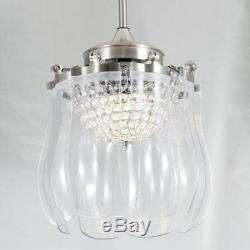 42 Crystal 8-Blades Take-off Ceiling Fan Light Remote Home Chandelier Lamp