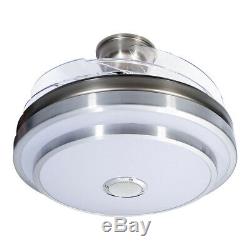 42 Invisible Ceiling Fan Light Bluetooth Modern Speaker Led Chandelier+Remote
