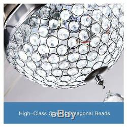 44 Crystal Ceiling Fan Light Lamp LED Chandeliers Home Decor Stainless Steel