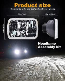 4X6 Halogen Semi Sealed H4 Headlight Headlamp Bulbs Diamond Crystal Clear Set A