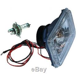 4X6 Red LED Halo Angel Eye Halogen Headlight Headlamp Bulbs Crystal Clear Set