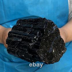 5.14LB Natural Black Tourmaline Quartz Cluster Crystal Mineral specimen Healing