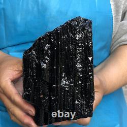 5.14LB Natural Black Tourmaline Quartz Cluster Crystal Mineral specimen Healing