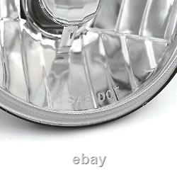 5-3/4 Crystal Clear Metal Glass Headlight LED 4000Lm H4 Light Bulb Headlamp Set