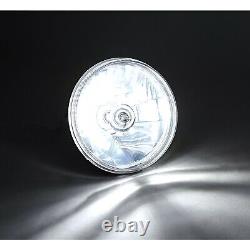 5-3/4 Diamond Crystal Clear Glass Headlight 6k LED H4 Light Bulb Headlamp Set
