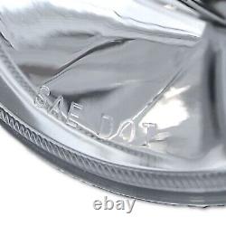 5-3/4 Diamond Crystal Clear Glass Headlight 6k LED H4 Light Bulb Headlamp Set