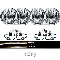 5-3/4 Projector Crystal Clear Headlight LED 4000Lm H4 Light Bulb Headlamp Set