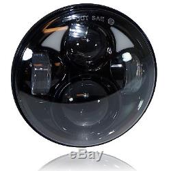 5-3/4 White LED Projector Light Bulb Headlight Black Crystal Clear Set H5006