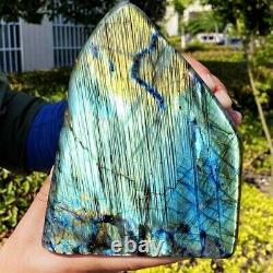 5.73LB Natural Labrador flash moonstone quartz crystal mineral specimen