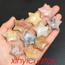 50x Wholesale Natural Crazy agate Star Quartz Crystal Carved Pendant Gem Reiki