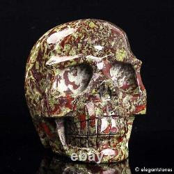 5340g Huge Natural Dragon Blood Stone Quartz Crystal Hand Carved Skull Healing