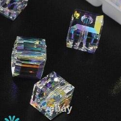 5601-06-001AB Swarovski Cube Beads Crystal AB (001AB)