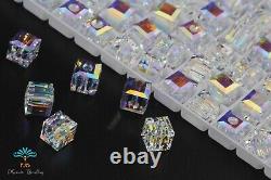 5601-06-001AB Swarovski Cube Beads Crystal AB (001AB)