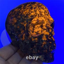 570g Natural quartz flame stone, skull ornament, Reiki energy XK420