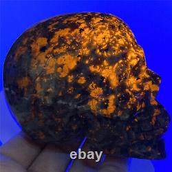 570g Natural quartz flame stone, skull ornament, Reiki energy XK420