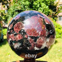 5990g Natural Fireworks Stone Astrophyllite Quartz Crystal Ball Healing HH2027