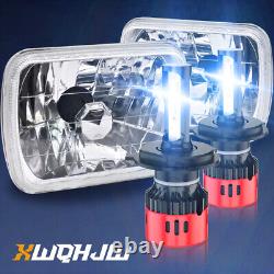 5X7 7X6 Crystal Clear Glass Lens Metal Headlight H4 Halogen Light Bulb Headlamp