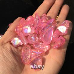 5kg pink Rainbow aura titanium gravel quartz crystal Reiki healing