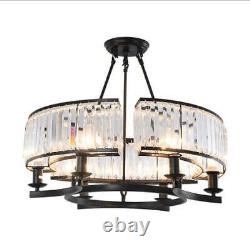 6 Lights Crystal Chandelier Hanging Lamp Fixtures Vintage Ceiling Pendant Light