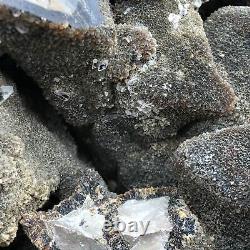 7.7lb Natural Septarium Heart Quartz Crystal Cluster Geode Raw Mineral Specimens