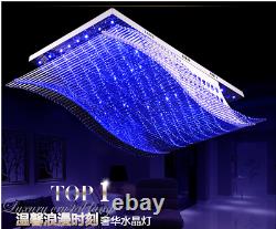 7-Color K9 Crystal Ceiling Light LED Chandelier Remote Control Pendant Lighting