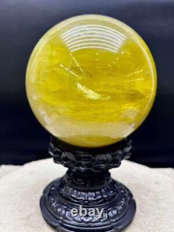 8.81lb Natural Citrine Quartz Sphere Crystal Energy Ball Reiki Healing Decor+S