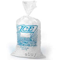 8 lb / 10 lb Crystal Clear Ice Bags with Cotton Drawstring Pick Size & Quantity
